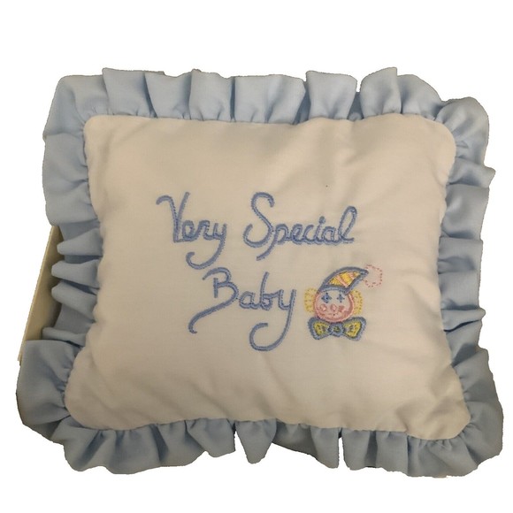 EDEN Very Special Baby Wind Up Musical Pillow Blue White VINTAGE BOXED TAGS
